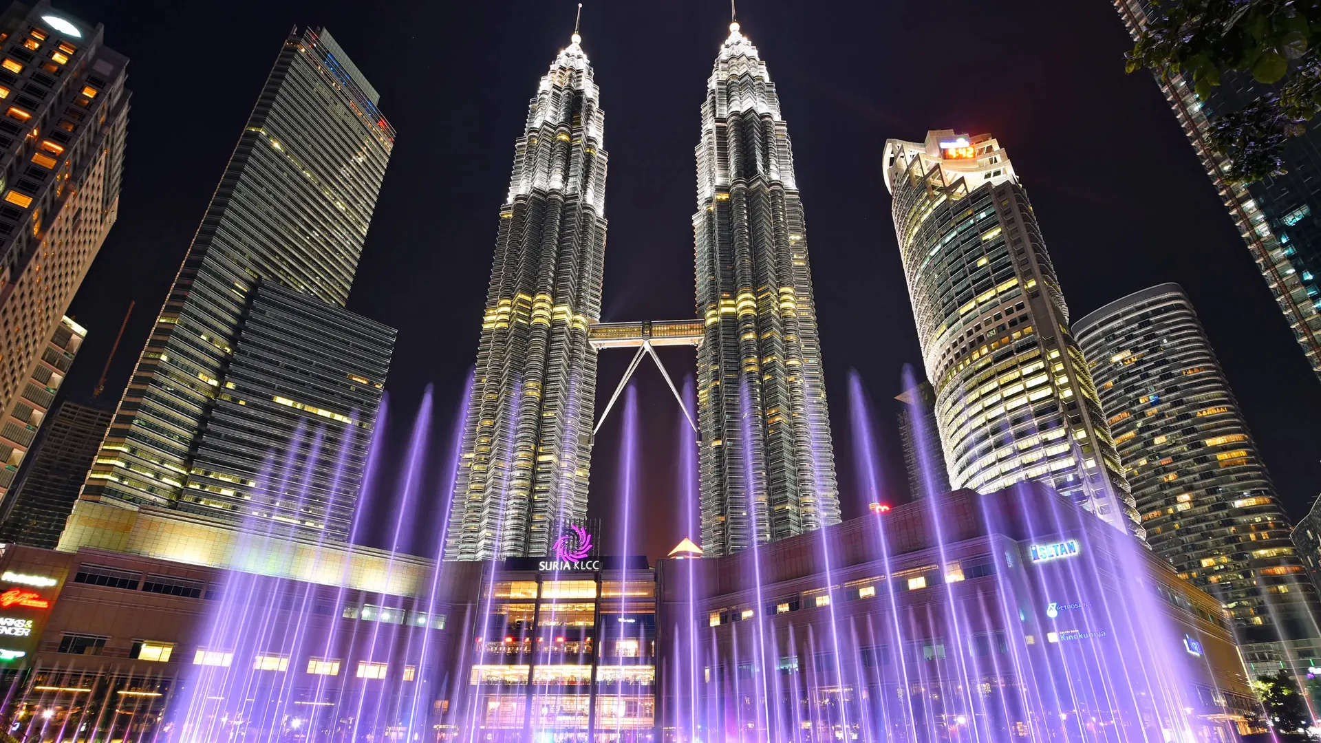 View of the Petronas Twin Towers in Kuala Lumpur, Malaysia, standing tall against the skyline